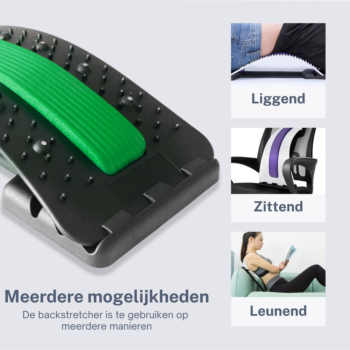 Backstretcher Massage Apparaat met Zachte Pads - groen - Earkings