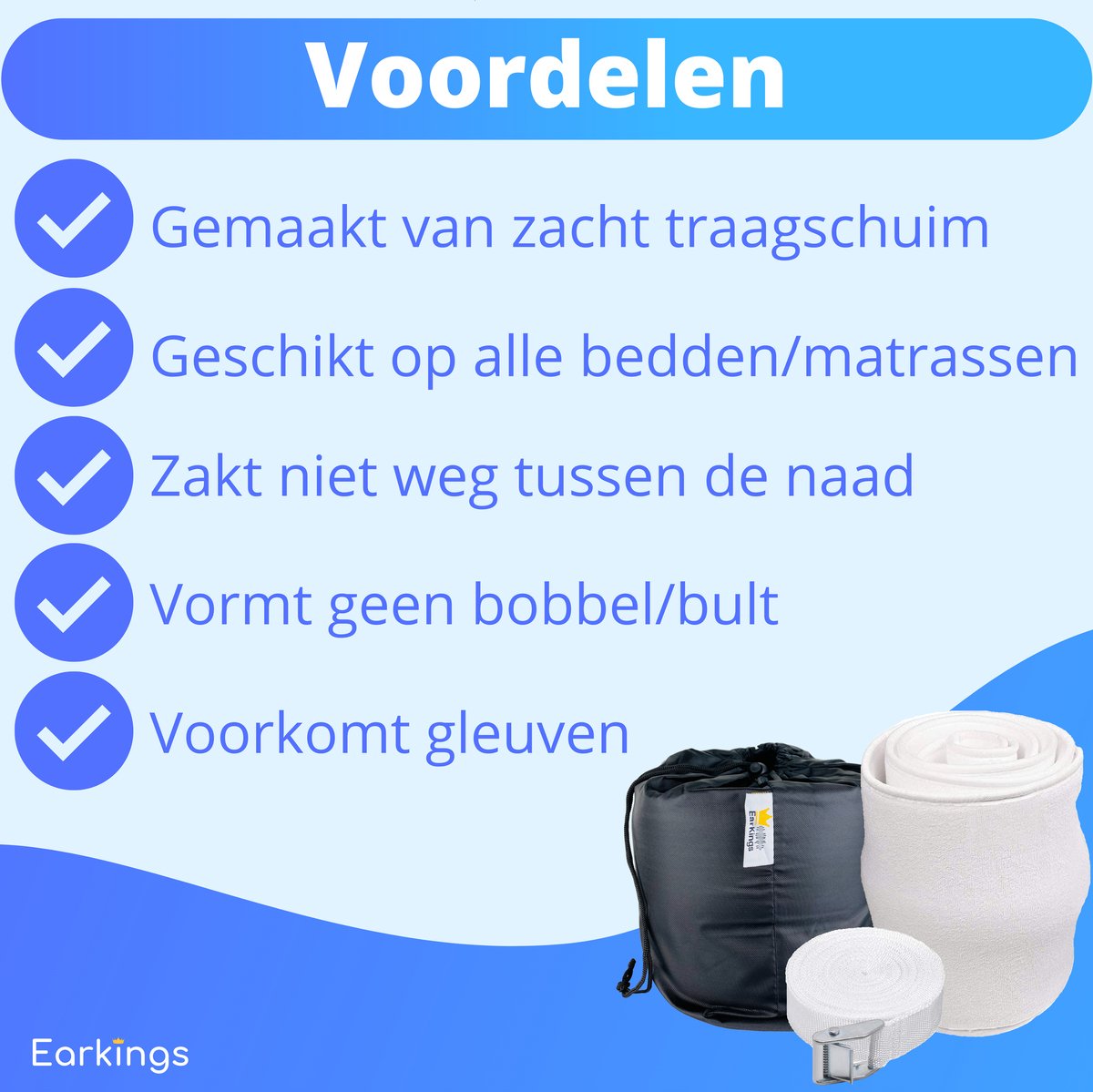 Matraswig met Band Bedbinder - Liefdesbrug 200x20x7cm T stuk - Earkings