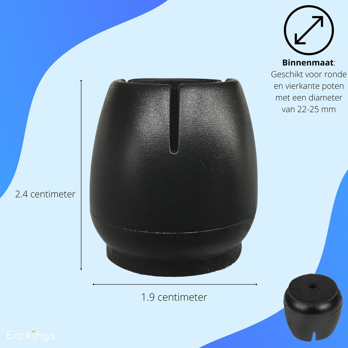 Stoelpoot Beschermers Vloerbeschermer Ø22-25 mm - 24 stuks - Earkings