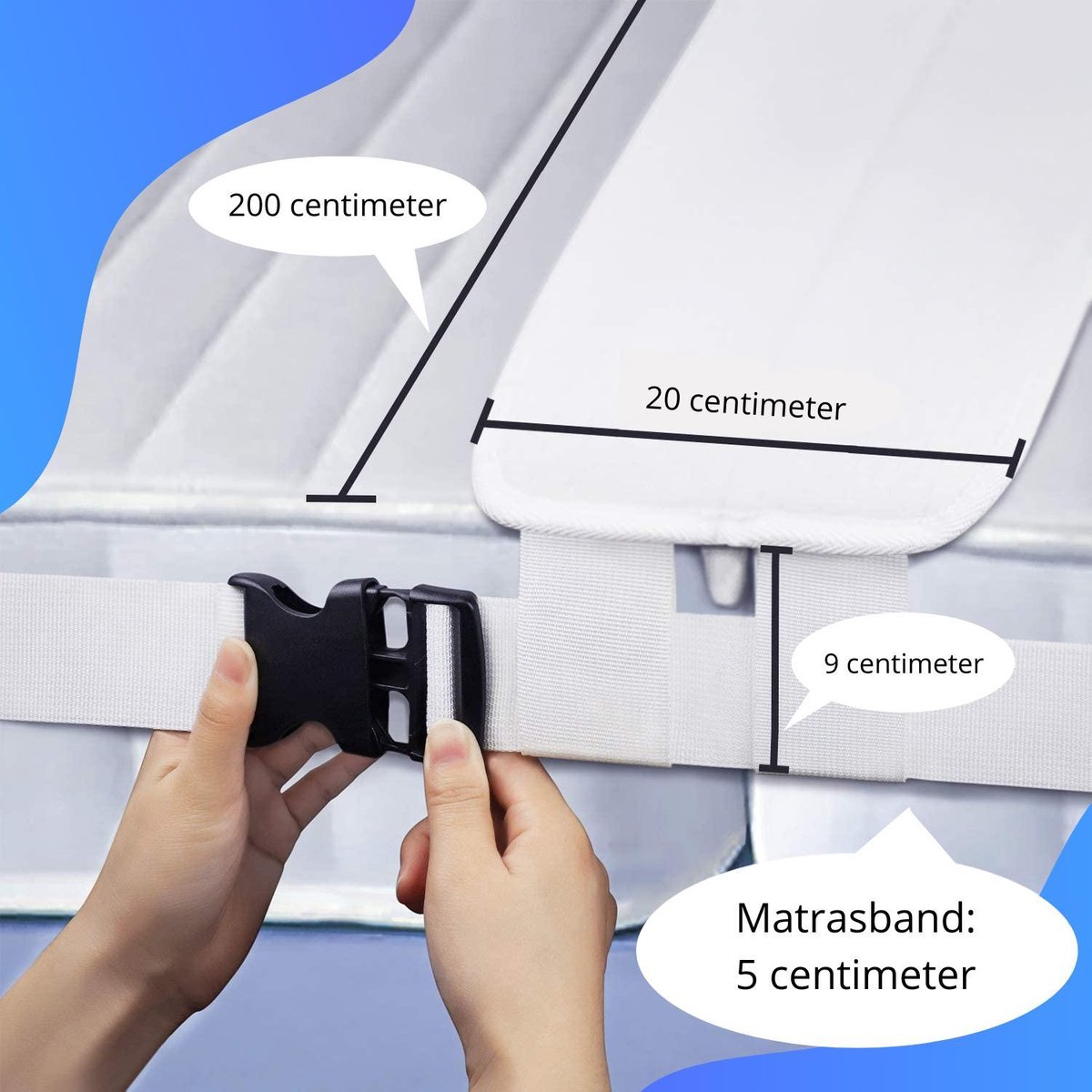 Matraswig met Band Bedbinder - Liefdesbrug 200x20x7cm T stuk - Earkings