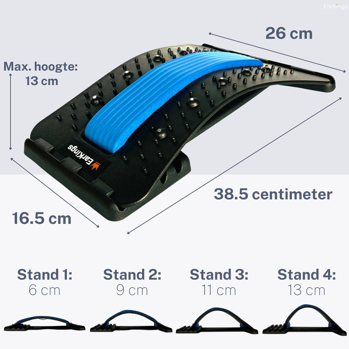 Backstretcher Massage Apparaat met Zachte Pads - 4 Standen V3 - Earkings