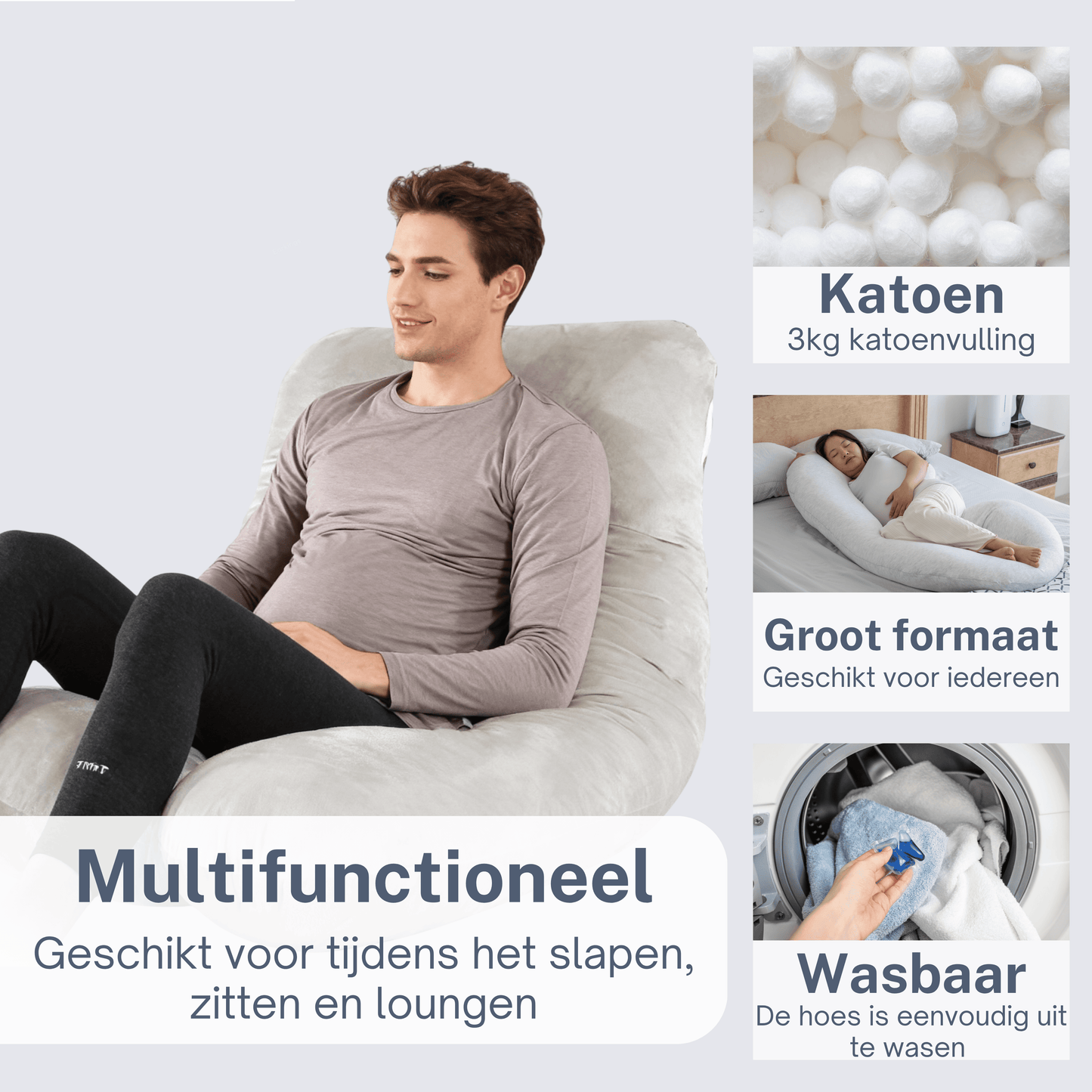 Schwangerschaftskissen Seitenschlafkissen 140x80cm