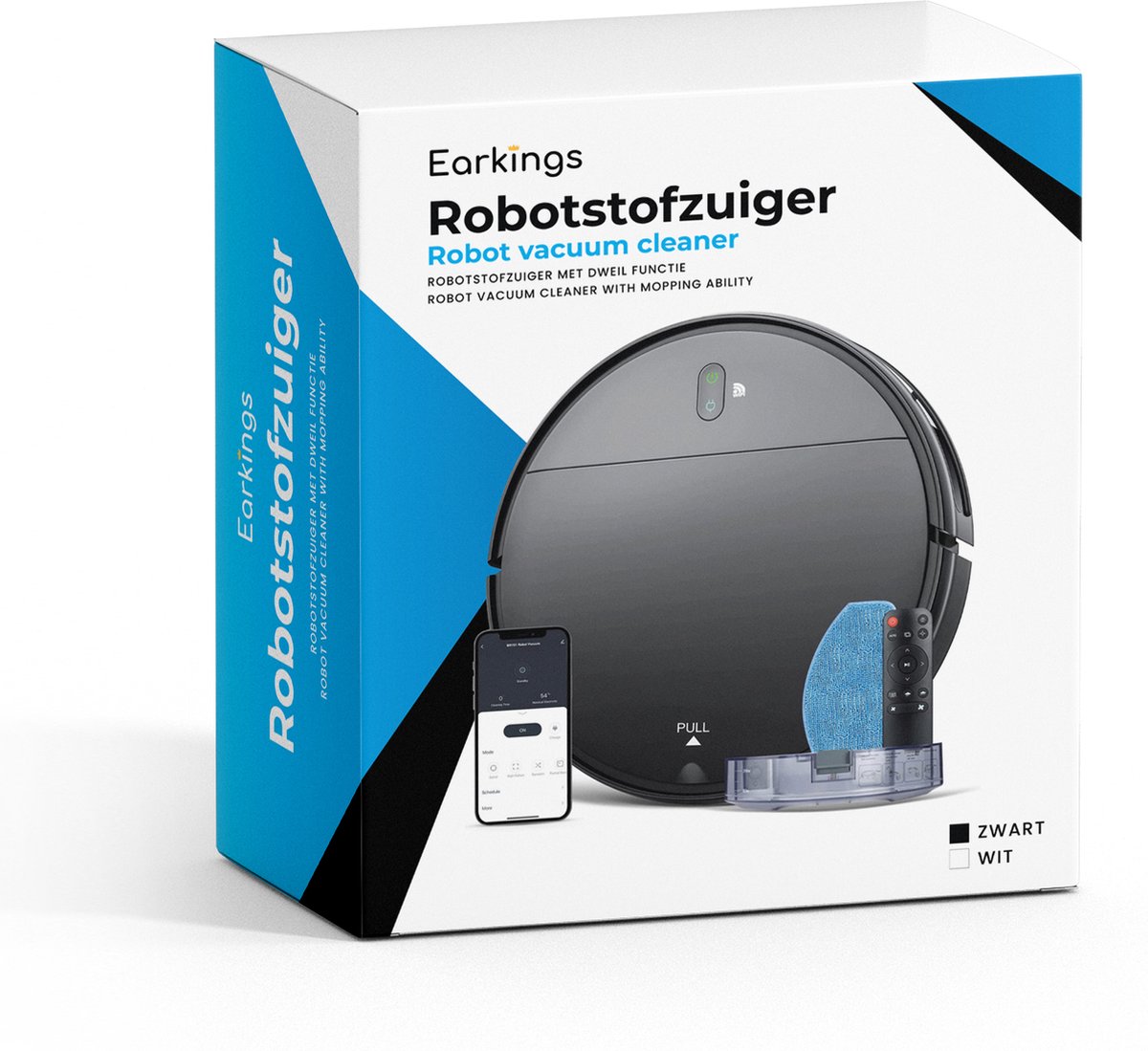 Robotstofzuiger SMART met Dweilfunctie en Laadstation - Earkings