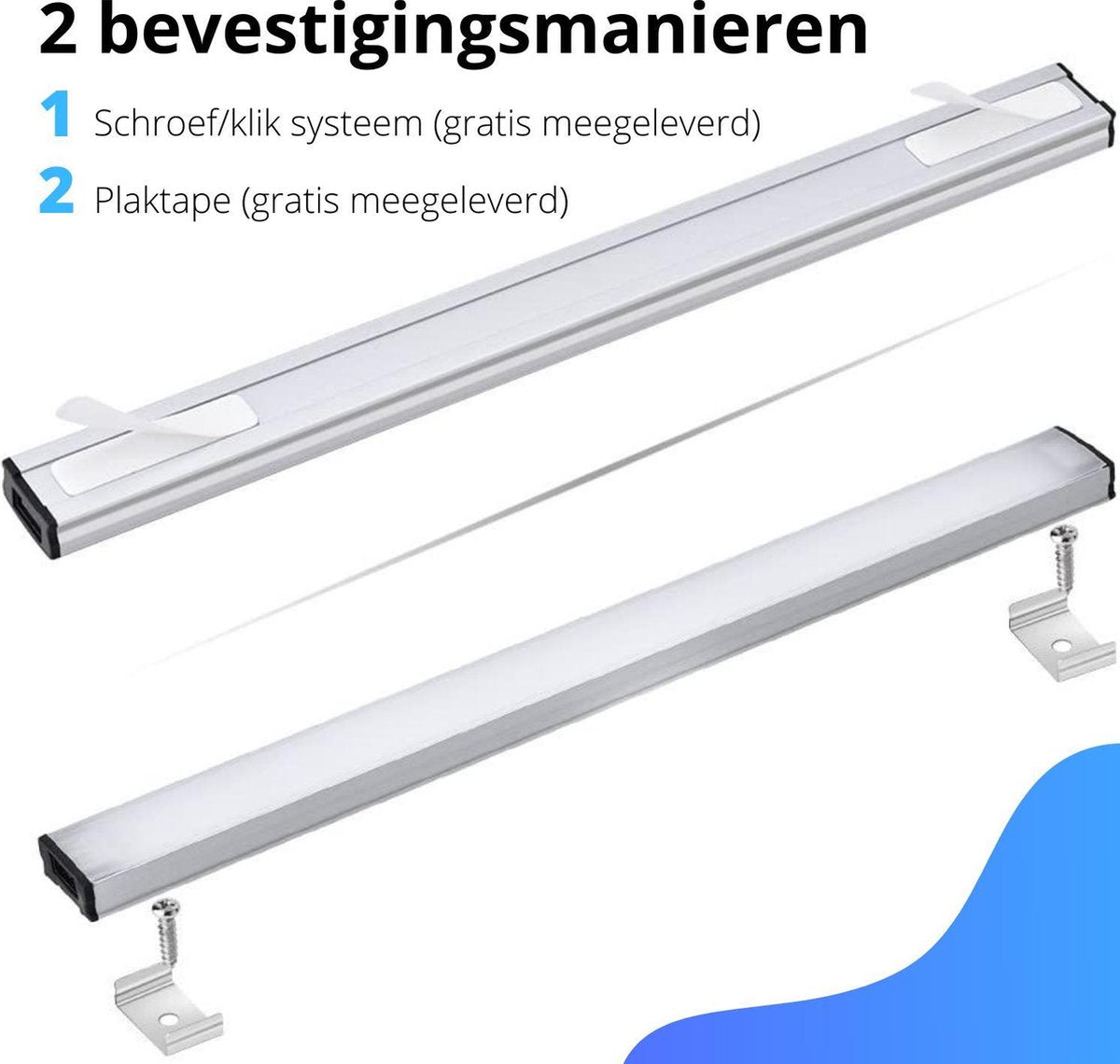 Onderbouwverlichting LED Met Bewegingssensor 30cm 2 stuks- Natuurlijk - wit - Earkings