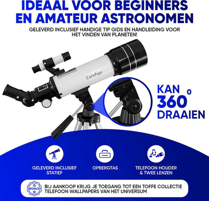 Telescoop Sterrenkijker 70/400 mm - f/5.7 Magnificatie - Earkings