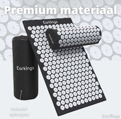 Spijkermat met kussen en met Opbergtas - 8000+ punten - zwart - Earkings