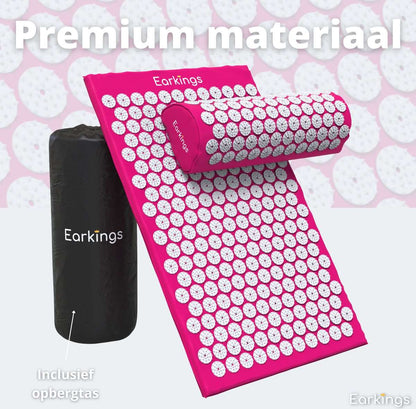 Spijkermat met kussen en met Opbergtas - 8000+ punten - roze - Earkings