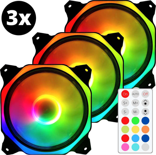 RGB Fan PC fan Set van 3 - 120mm 6-pin - Earkings