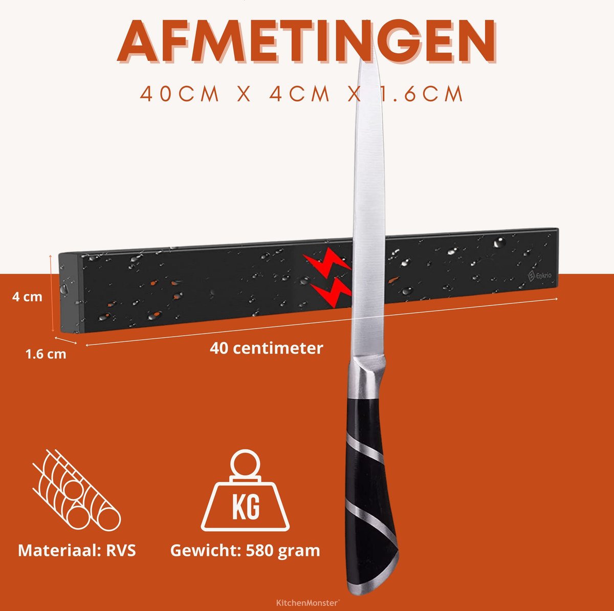 KitchenMonster® Messenmagneet 40cm - Earkings