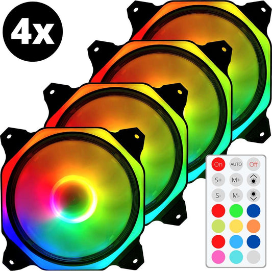 RGB Fan PC fan Set van 4 - 120mm 6-pin - Earkings