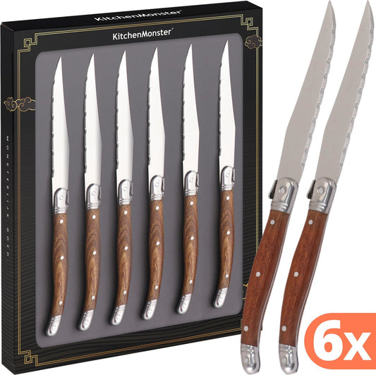 KitchenMonster® Steakmessen set van 6 - Earkings