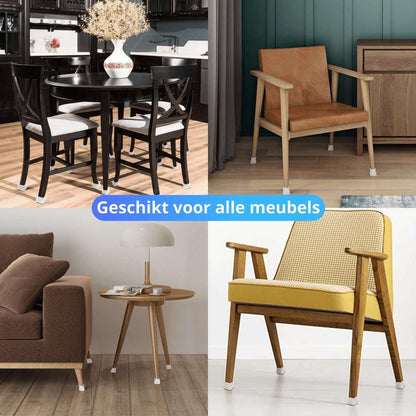 Stoelpoot Beschermers Vloerbeschermer - 24 stuks  - Vierkante voor 30-35mm - Earkings