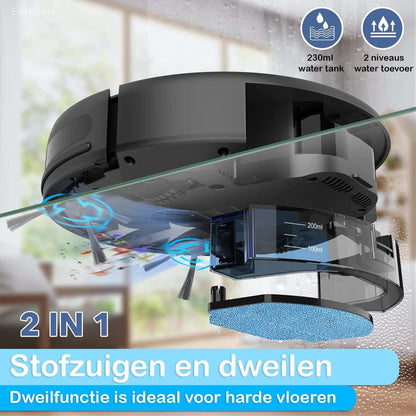 Robotstofzuiger SMART met Dweilfunctie en Laadstation - Earkings