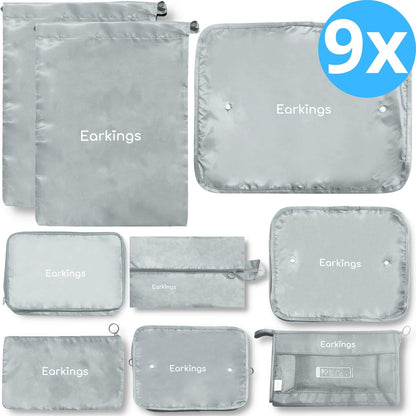 Packing Cubes Koffer Organizer Set - 9-Delig - grijs - Earkings