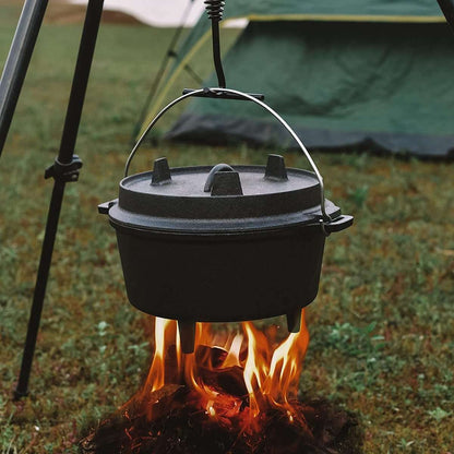 KitchenMonster® Dutch Oven Kookpan - Gietijzeren Pan Ø25.5 met Deksel 5 Liter - Earkings