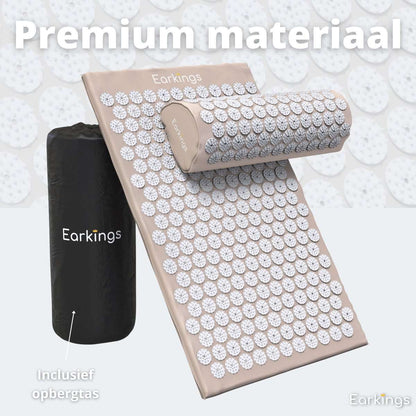 Spijkermat met kussen en met Opbergtas - 8000+ punten - grijs - Earkings