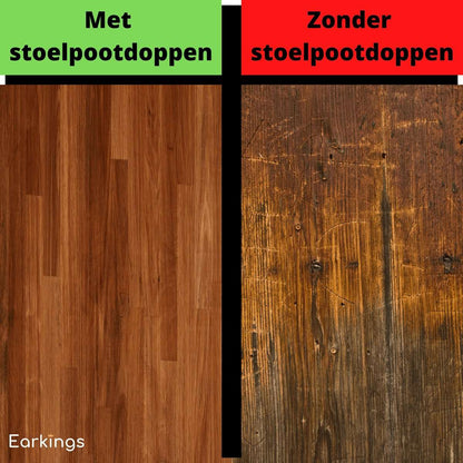 Stoelpoot Beschermers Vloerbeschermer - 24 stuks  - Vierkante voor 30-35mm - Earkings
