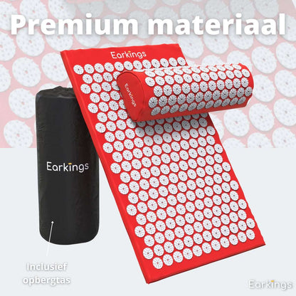 Spijkermat met kussen en met Opbergtas - 8000+ punten - rood - Earkings