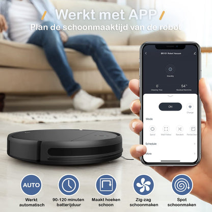 Robotstofzuiger SMART met Dweilfunctie en Laadstation - Earkings