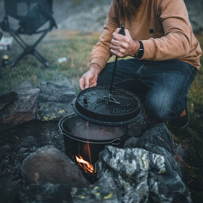 KitchenMonster® Dutch Oven Kookpan - Gietijzeren Pan Ø29 met Deksel 9 Liter - Earkings