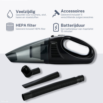 Kruimeldief Stofzuiger Snoerloos met 3 Opzetstukken incl. HEPA Filter - Earkings
