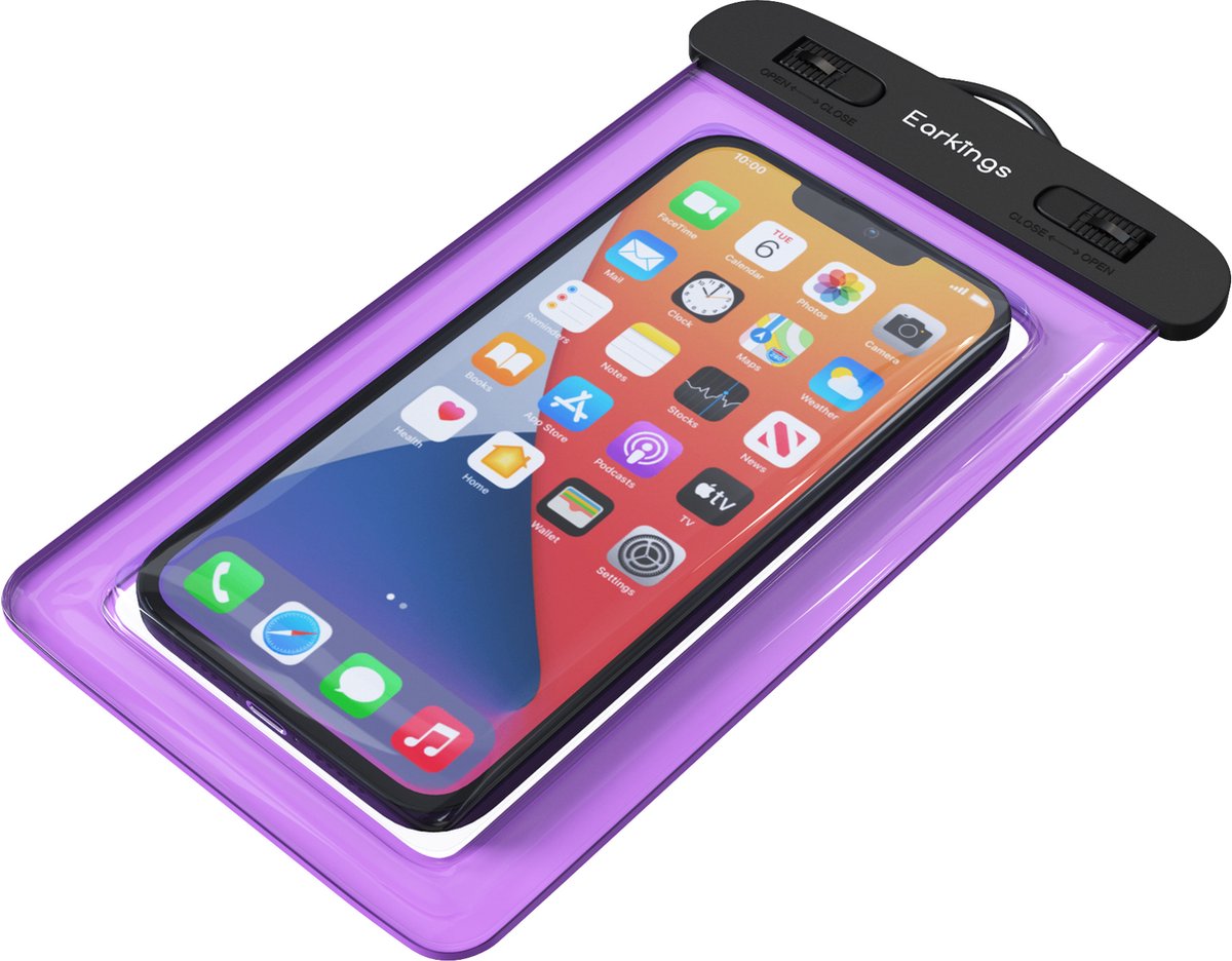 Waterdichte telefoonhoesjes Set van 2 stuks - zwart & paars - Earkings
