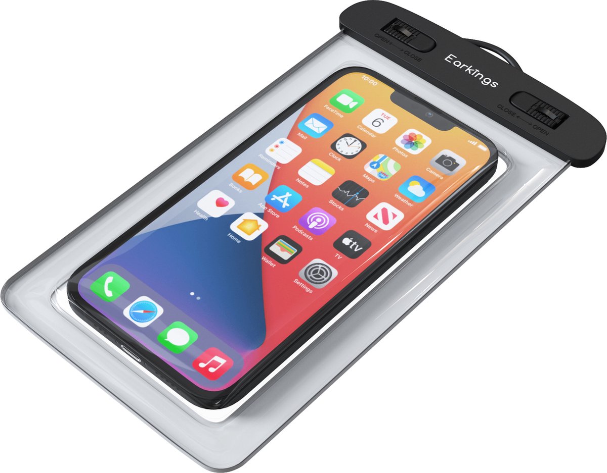Waterdichte telefoonhoesjes Set van 2 stuks - zwart & wit - Earkings