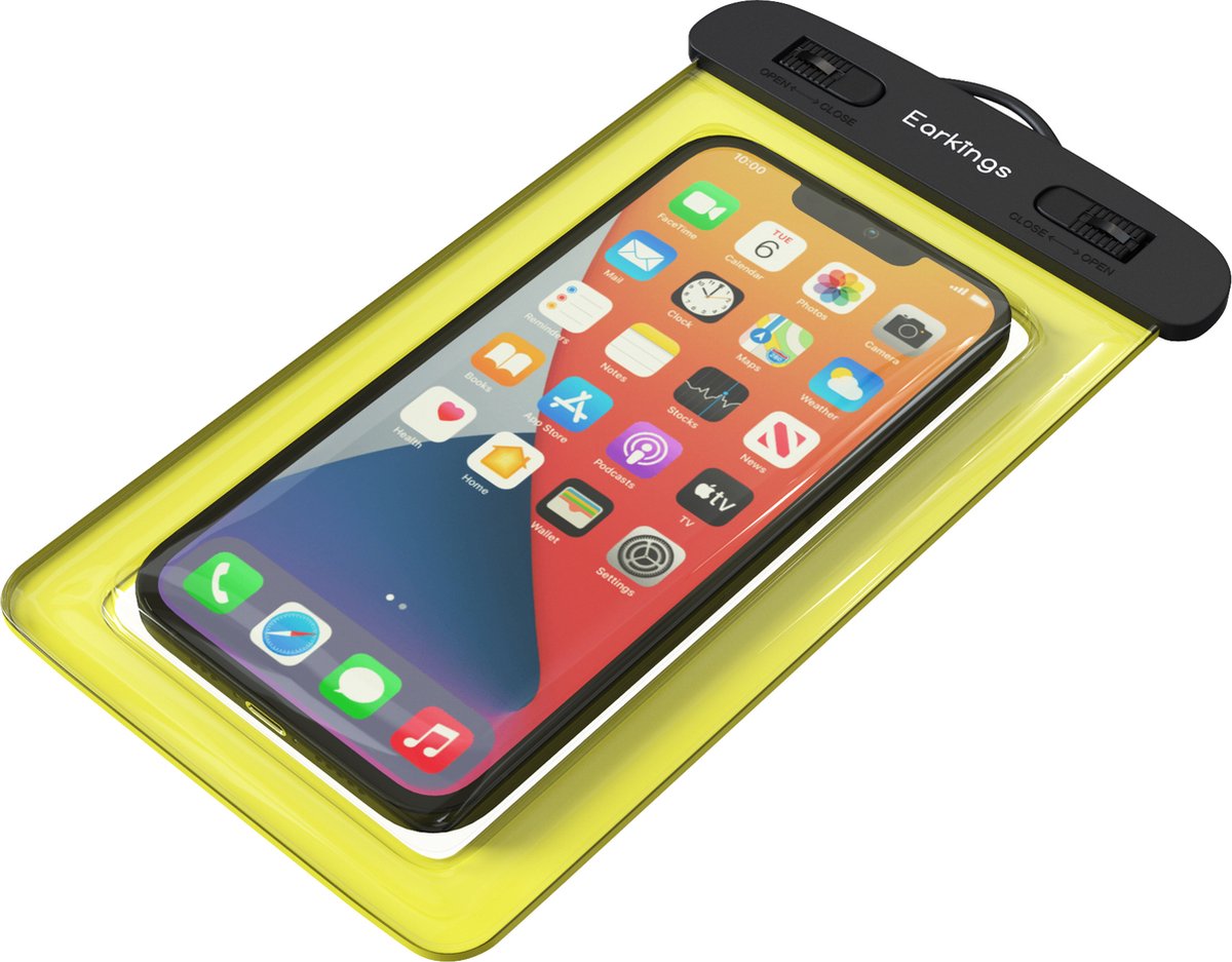 Waterdichte telefoonhoesjes Set van 2 stuks - zwart & geel - Earkings