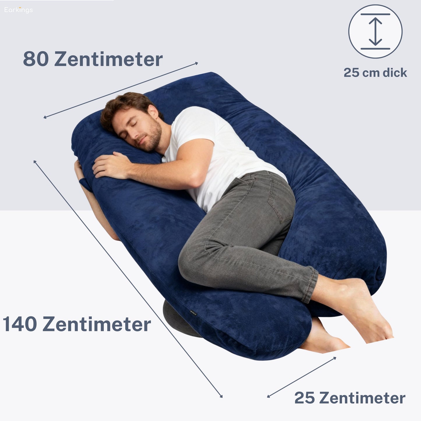 Schwangerschaftskissen Seitenschlafkissen 140x80cm