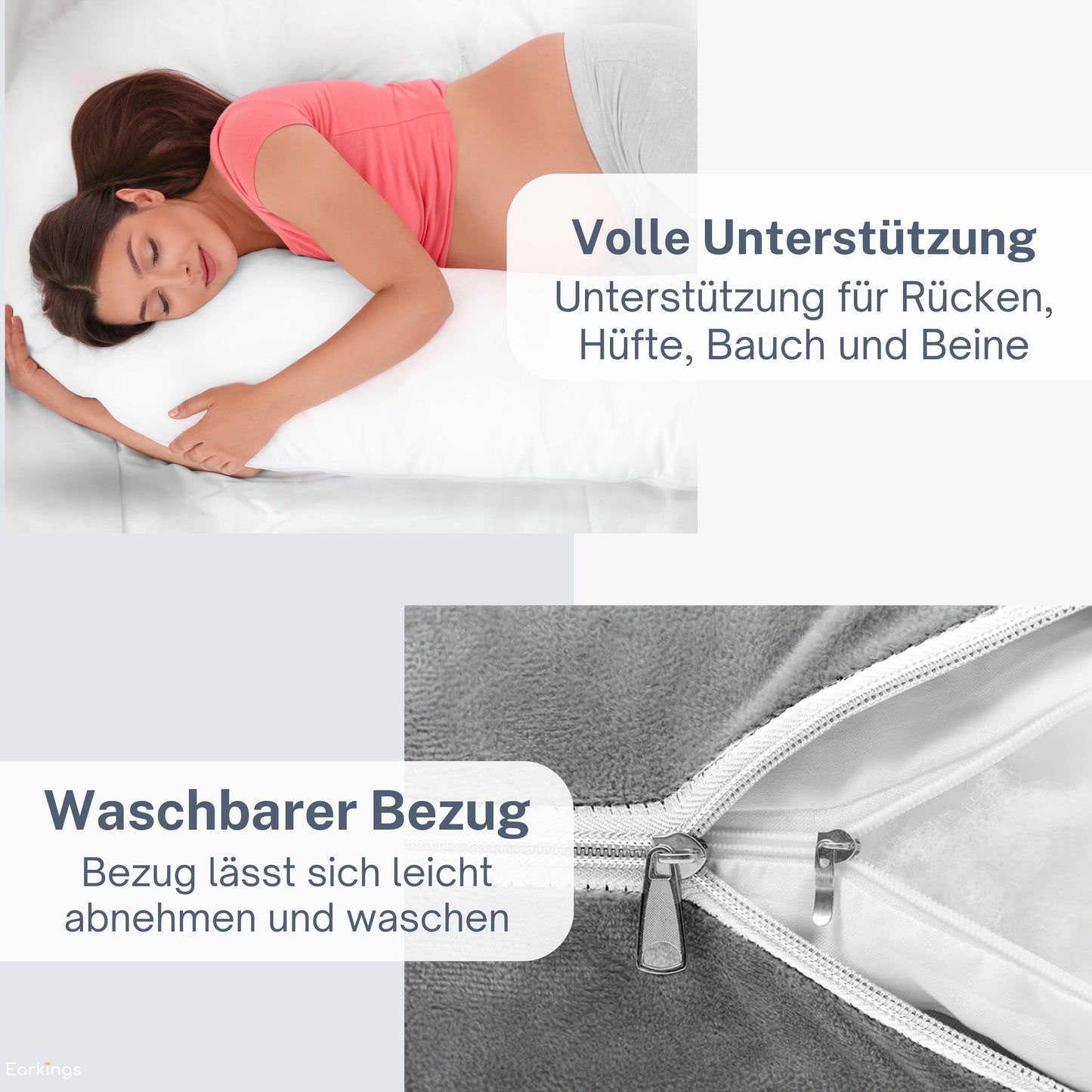 Schwangerschaftskissen Seitenschlafkissen 140x80cm