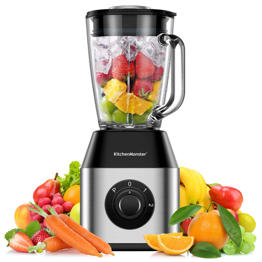KitchenMonster® Blender Pro 1200 Watt - Smoothie Maker 1.5 Liter met 3 standen - Earkings