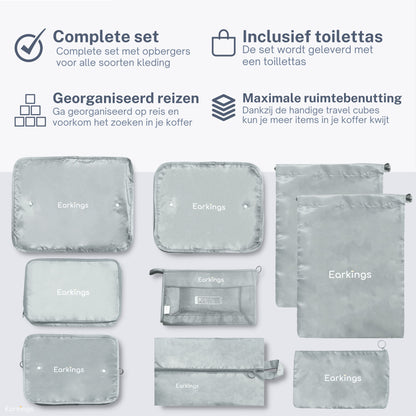 Packing Cubes Koffer-Organizer-Set – 9-teilig – Schwarz