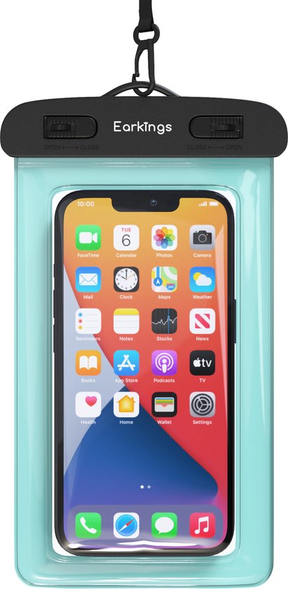 Waterdichte telefoonhoesjes Set van 2 stuks - zwart & blauw - Earkings