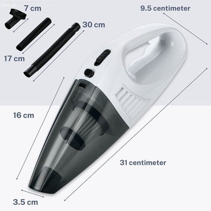 Kruimeldief Stofzuiger Snoerloos met 3 Opzetstukken incl. HEPA Filter wit - Earkings
