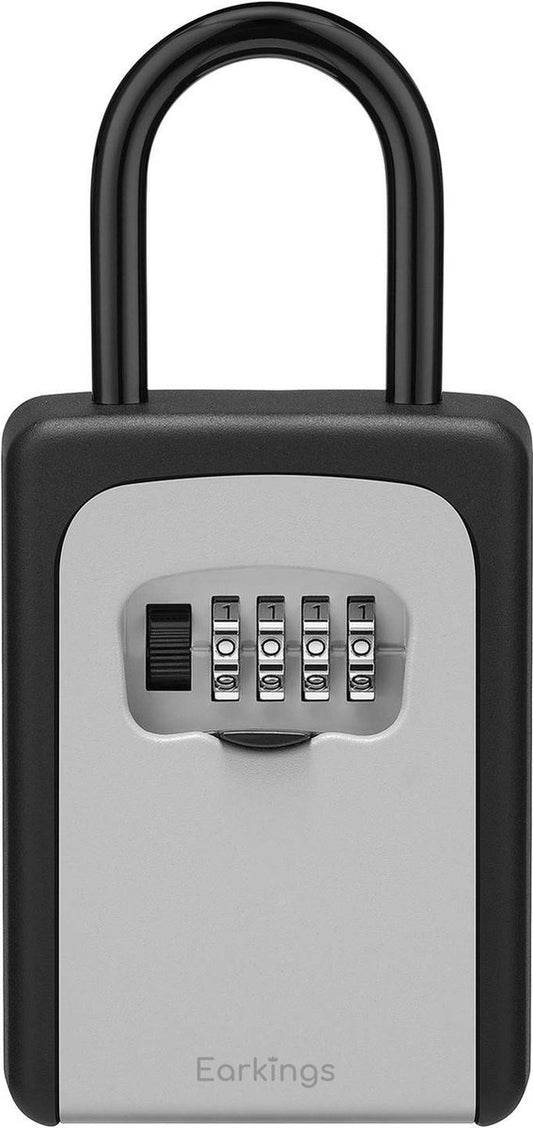 Sleutelkluisje Hangslot met Code Inclusief Wandmontage - grijs - Earkings