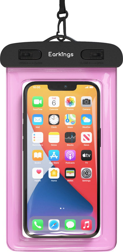 Waterdichte telefoonhoesjes Set van 2 stuks - zwart & roze - Earkings