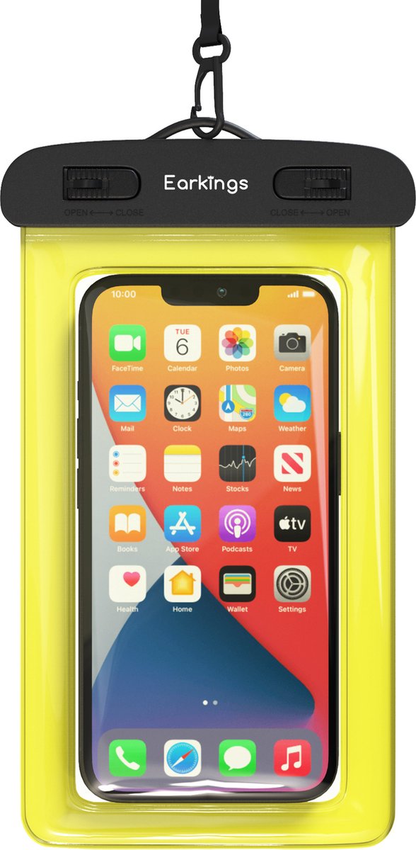 Waterdichte telefoonhoesjes Set van 2 stuks - zwart & geel - Earkings