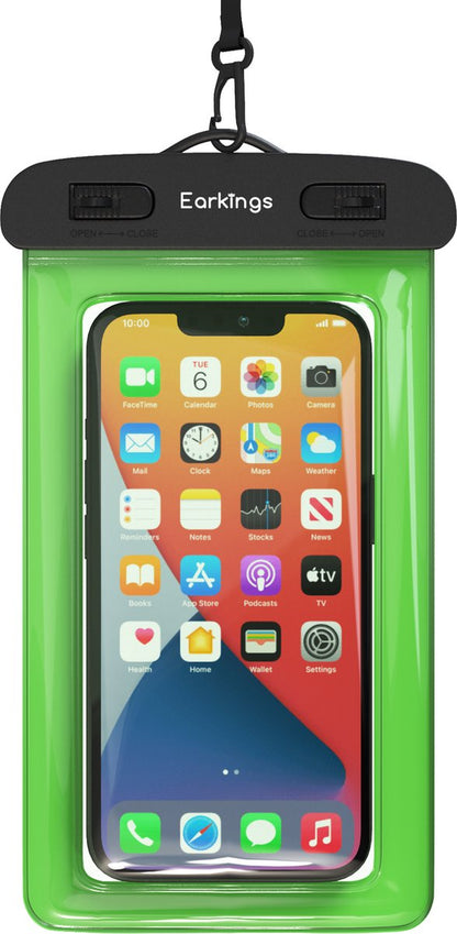 Waterdichte telefoonhoesjes Set van 2 stuks - zwart & groen - Earkings