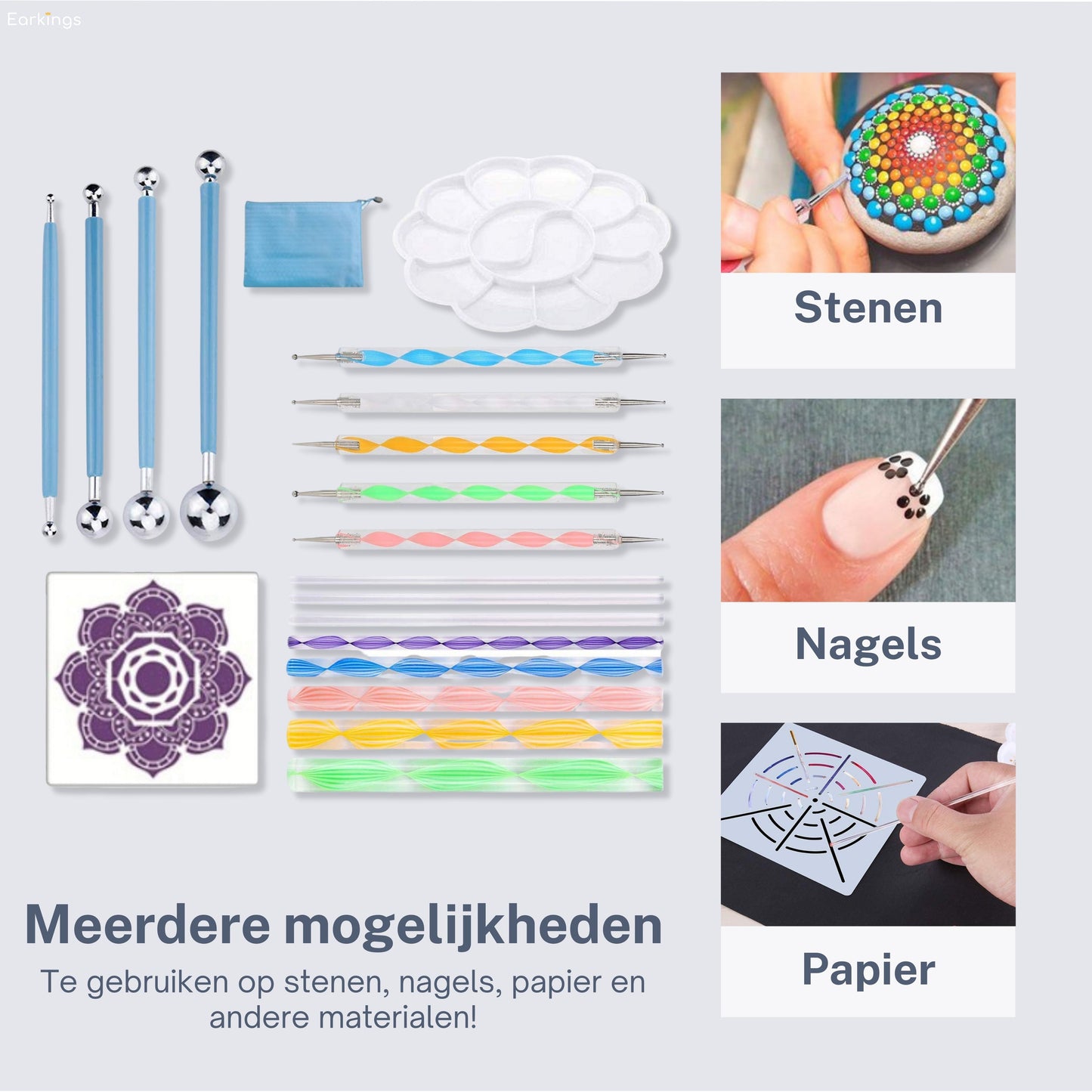 Dotting Tools 43-teiliges Mandala – inklusive Vorlage
