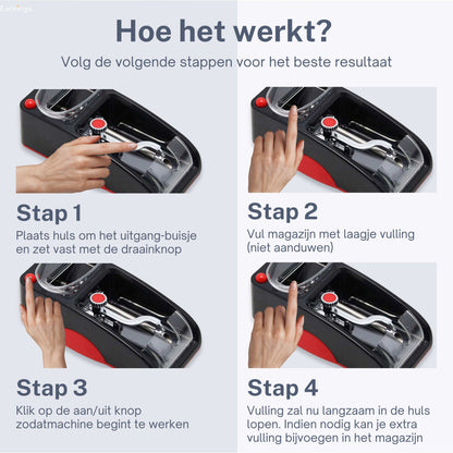 Sigaretten Maker Electrisch - Elektrische Sigarettenmaker - rood (Tweede Kansje) - Earkings
