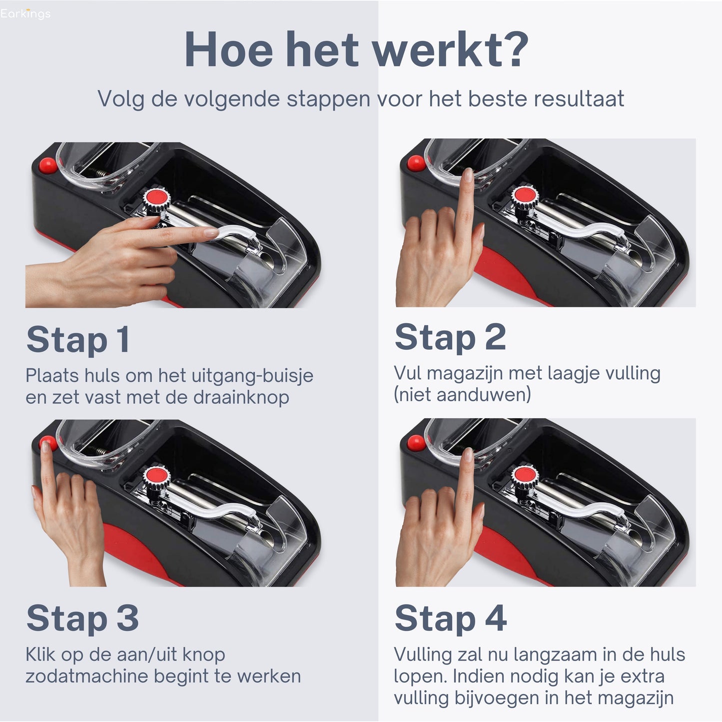 Sigaretten Maker Electrisch - Elektrische Sigarettenmaker - rood (Tweede Kansje) - Earkings