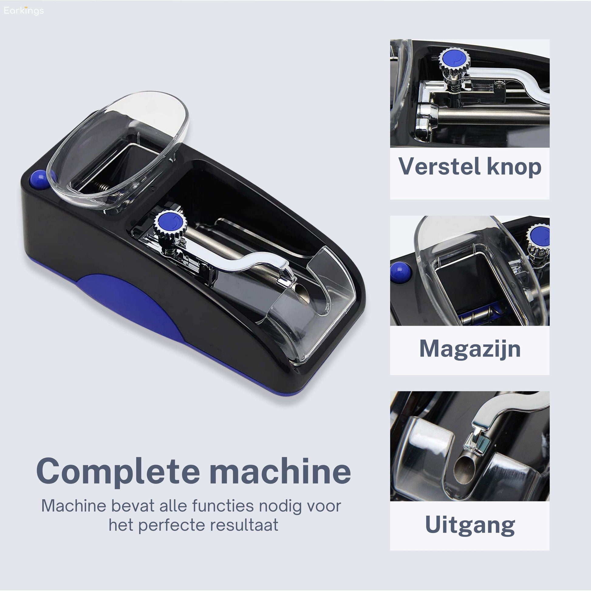 Sigaretten Maker Electrisch - Elektrische Sigarettenmaker - blauw (Tweede Kansje) - Earkings