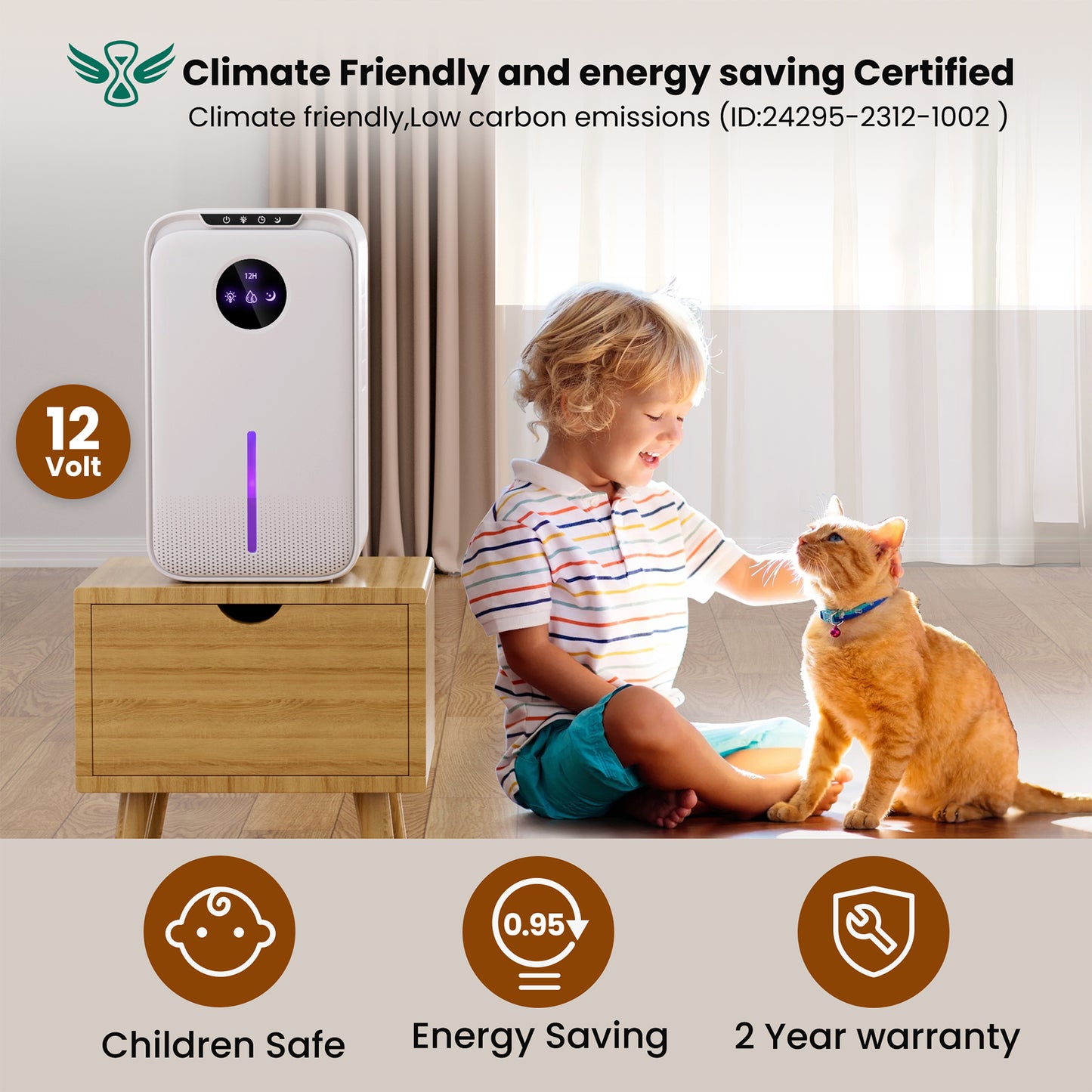 Luftentfeuchter und Luftreiniger – Entfeuchtet bis zu 1 l pro Tag