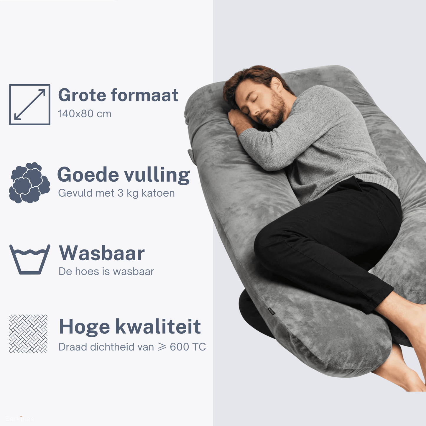 Schwangerschaftskissen Seitenschlafkissen 140x80cm