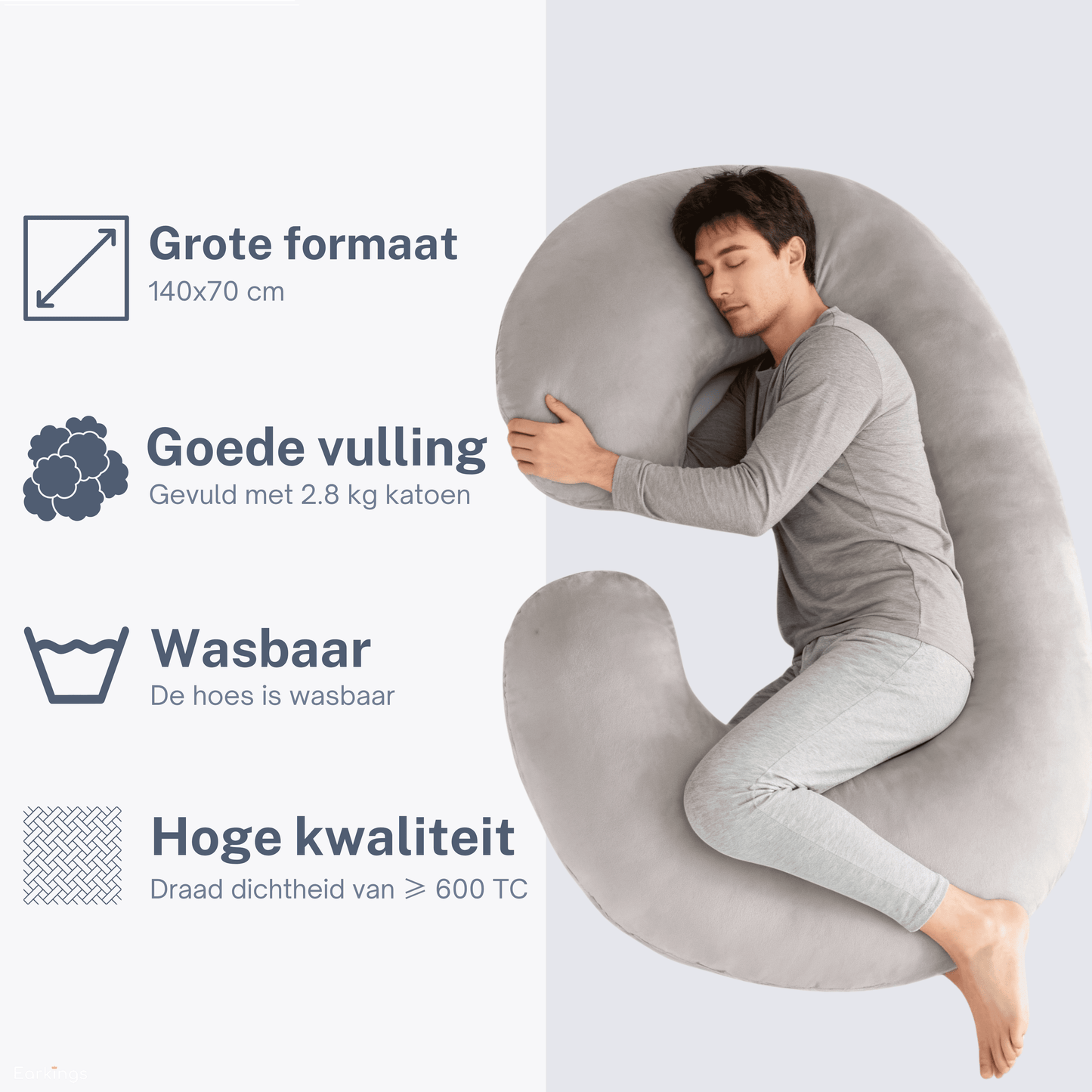 Schwangerschaftskissen Seitenschlafkissen 140x80cm