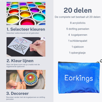 Dotting Tools 43-teiliges Mandala – inklusive Vorlage
