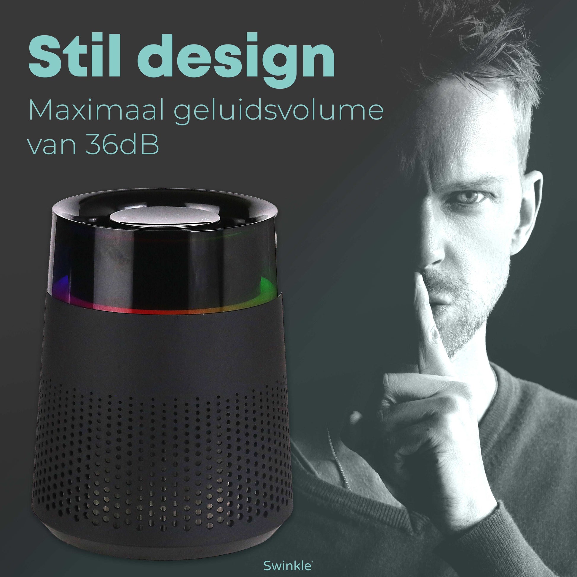 Luchtreiniger - Air Purifier met LED Verlichting en HEPA Filter - Earkings
