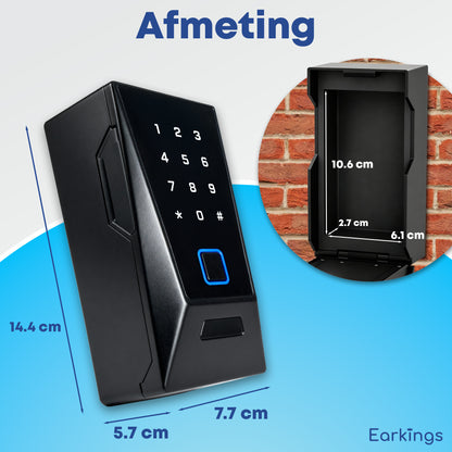 Smart Sleutelkluis met Vingerafdruk, Code & Keycard – Waterdicht IPX6 - Earkings