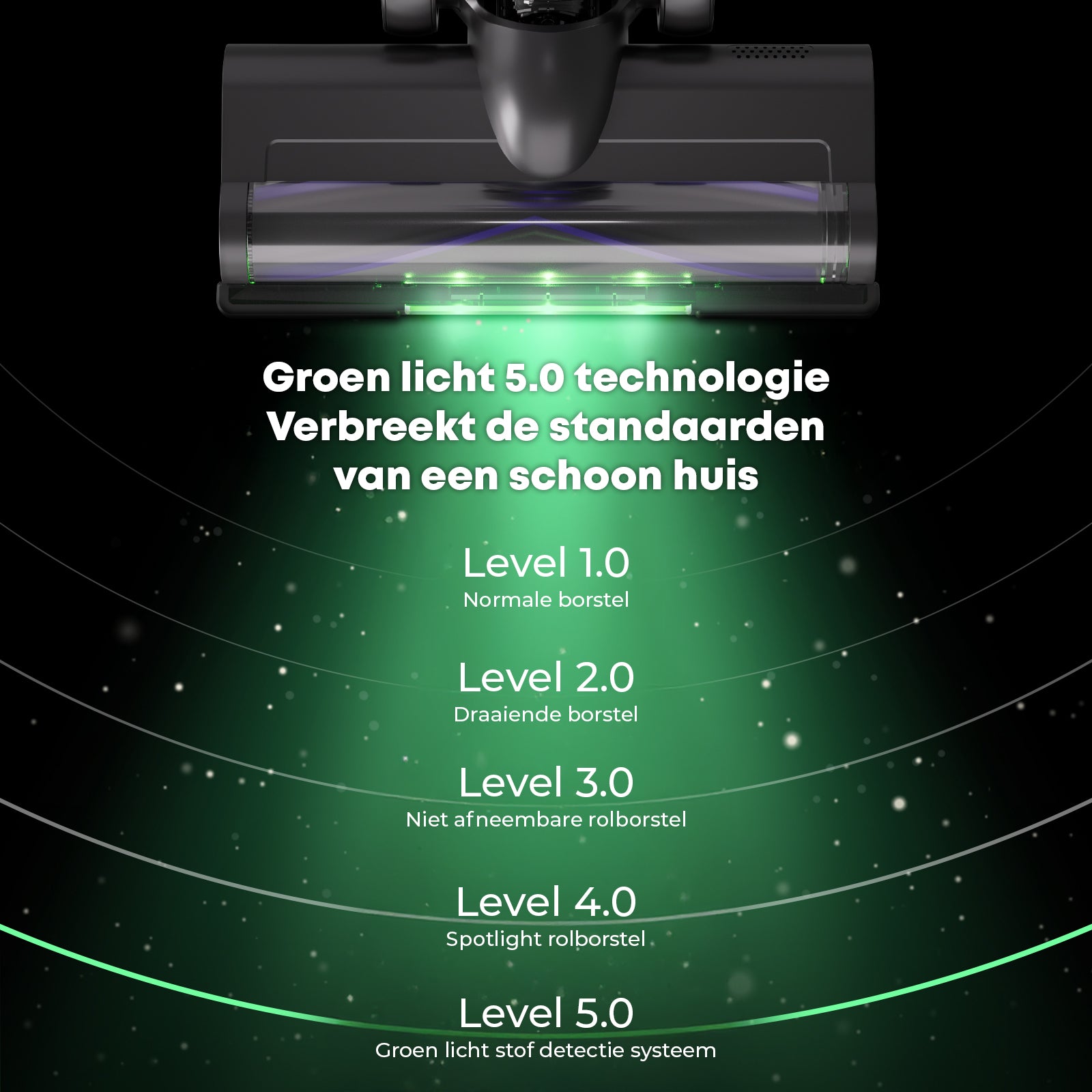 Steelstofzuiger Draadloos met Greenlight - Earkings