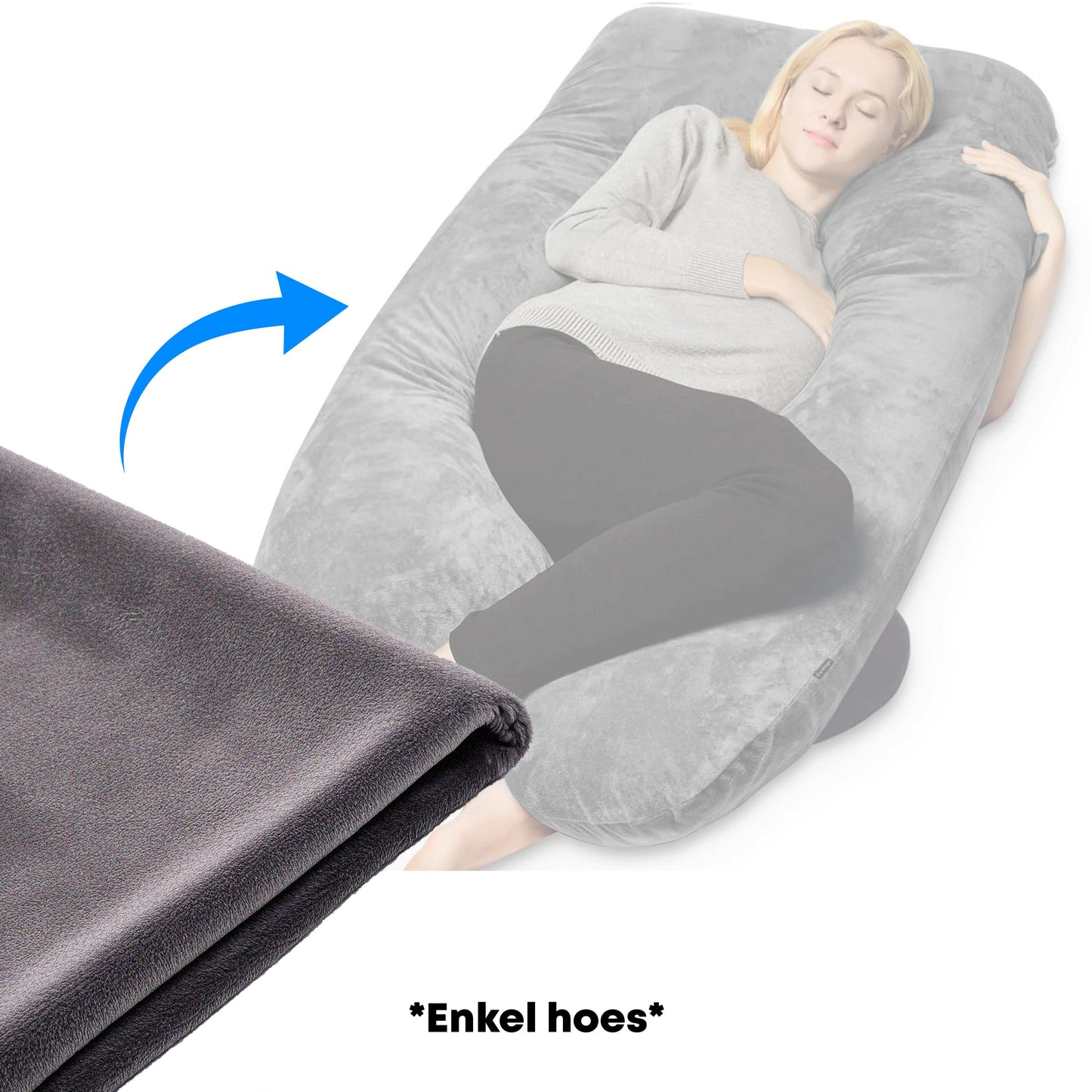 Hoes voor Zwangerschapskussen Zijslaapkussen U vorm 140x80cm - Earkings